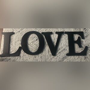 12” LOVE wall decor black letters